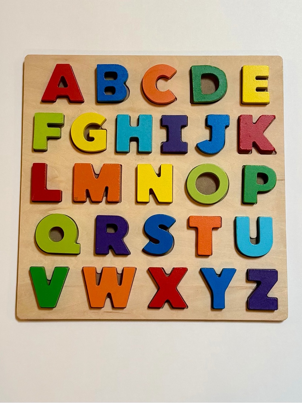 Wooden Alphabet Puzzle Board - Multicolor Kids Toy